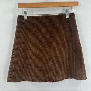 Aritzia Brown Corduroy A-Line Skirt